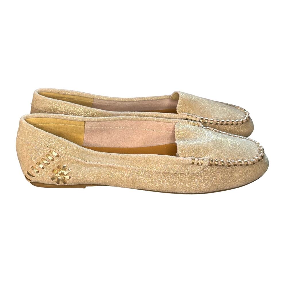 Jack Rogers Millie Moccasin Rose Gold Metallic Loafer - size 6.5in